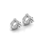 Emerald Stud Sterling Silver Open Circle Earrings