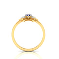 Tanzanite Two Tone Gold Plated Starburst Solitaire Ring