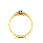 Tanzanite Two Tone Gold Plated Starburst Solitaire Ring