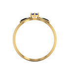 Tanzanite And Black Diamond Gold Plated Solitaire Ring