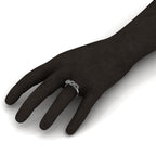 Black Diamond Rose Flower Sterling Silver Ring
