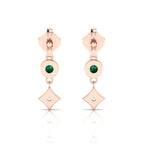 Rose Gold Plated Emerald Drops & Danglers Earrings
