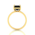 Emerald-Cut Black Diamond Gold Plated Solitaire Ring