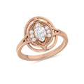 Marquise Cut Diamond Rose Gold Plated Solitaire Ring