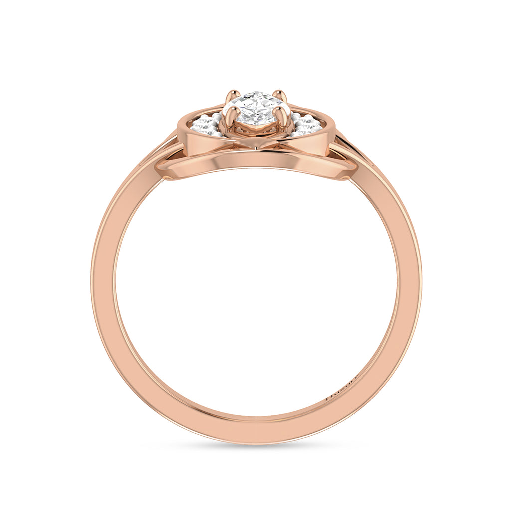 Marquise Cut Diamond Rose Gold Plated Solitaire Ring