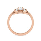 Marquise Cut Diamond Rose Gold Plated Solitaire Ring
