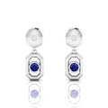 Antique Victorian Blue Sapphire Drop Sterling Silver Earrings