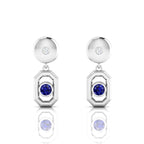 Antique Victorian Blue Sapphire Drop Sterling Silver Earrings