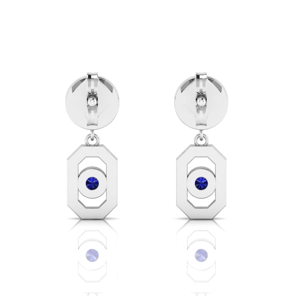 Antique Victorian Blue Sapphire Drop Sterling Silver Earrings