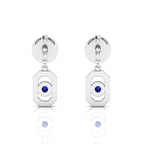 Antique Victorian Blue Sapphire Drop Sterling Silver Earrings