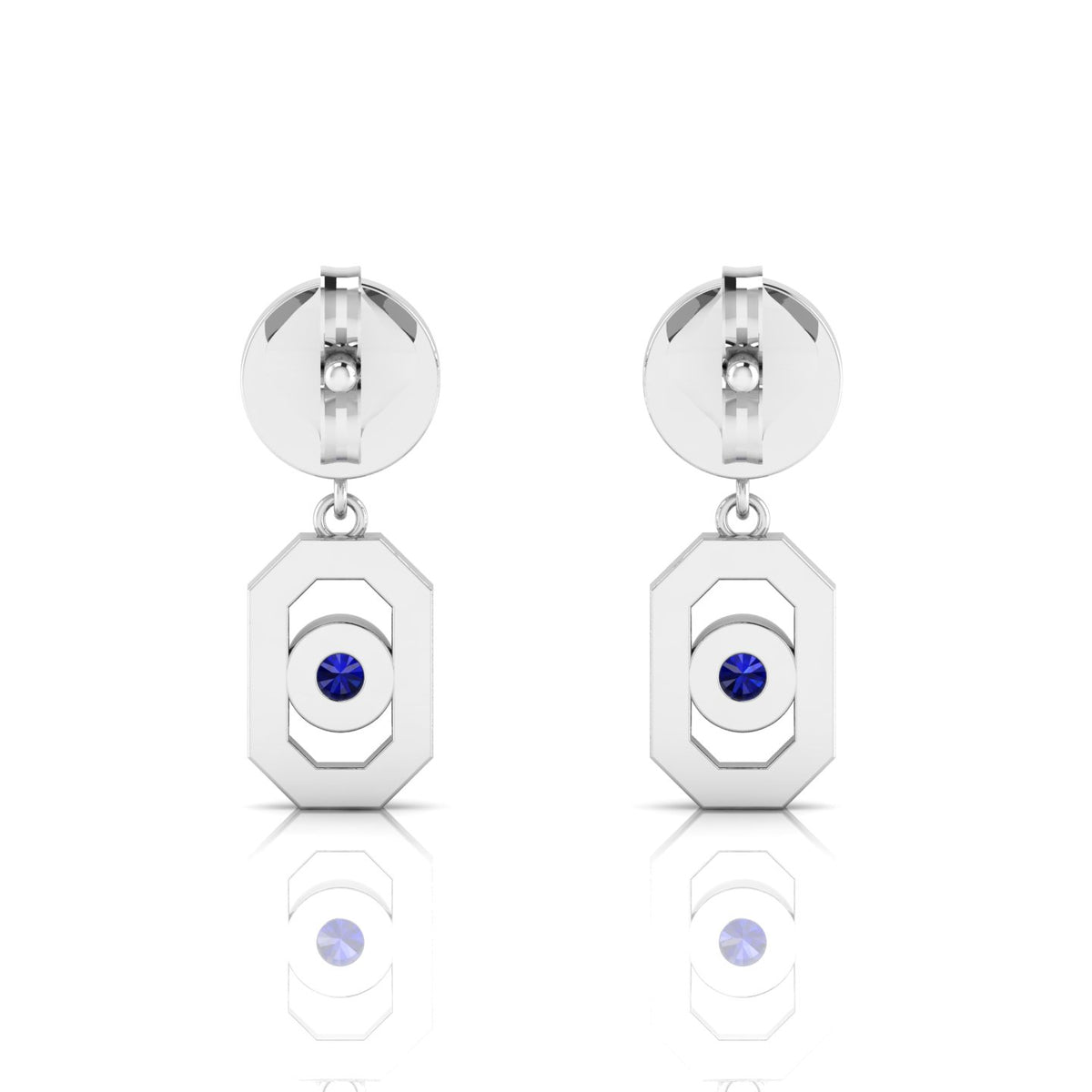 Antique Victorian Blue Sapphire Drop Sterling Silver Earrings