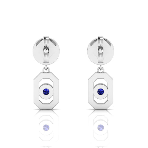 Antique Victorian Blue Sapphire Drop Sterling Silver Earrings