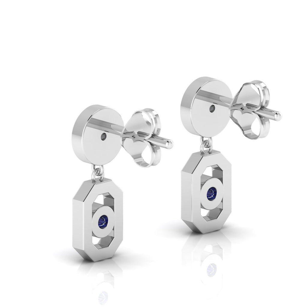 Antique Victorian Blue Sapphire Drop Sterling Silver Earrings