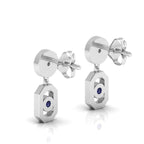Antique Victorian Blue Sapphire Drop Sterling Silver Earrings
