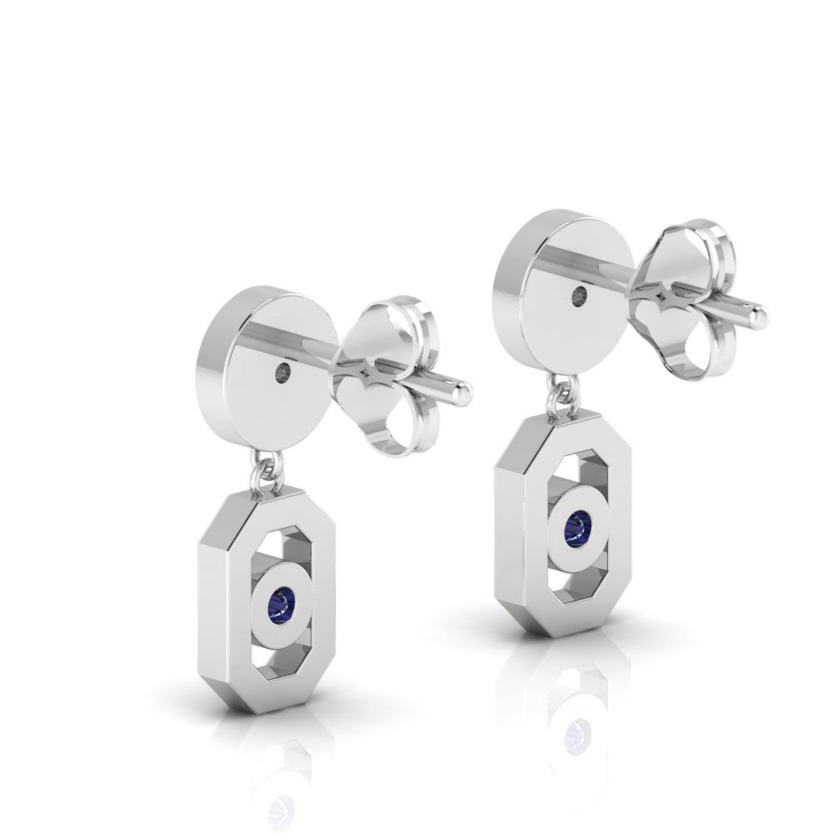 Antique Victorian Blue Sapphire Drop Sterling Silver Earrings