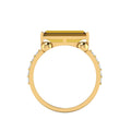 Parallel Split Baguette-Cut Coffee Diamond Solitaire Gold Plated Ring