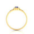 Tear Drop Style Tanzanite Flower Gold Plated Solitaire Ring