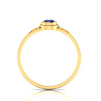 Tear Drop Style Tanzanite Flower Gold Plated Solitaire Ring