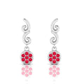 Ruby Swirl Drops Sterling Silver Earrings