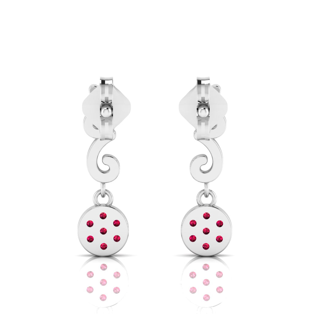 Ruby Swirl Drops Sterling Silver Earrings