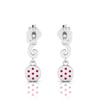 Ruby Swirl Drops Sterling Silver Earrings