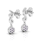 Ruby Swirl Drops Sterling Silver Earrings