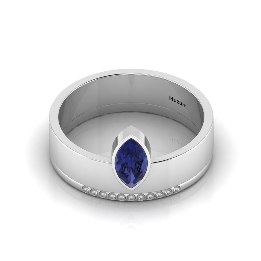 925 Silver Marquise Tanzanite Solitaire Solid Ring