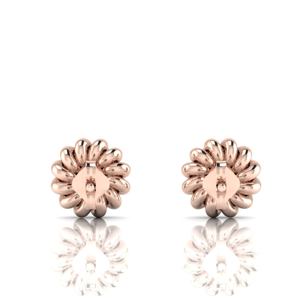 Round Ruby Twisted Rose Gold Plated Studs Earrings