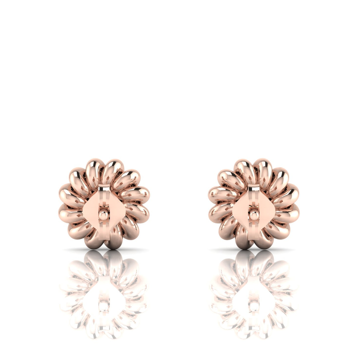 Round Ruby Twisted Rose Gold Plated Studs Earrings