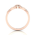 Stylish Leaf Two Tone Rose Gold Plated Open Ring