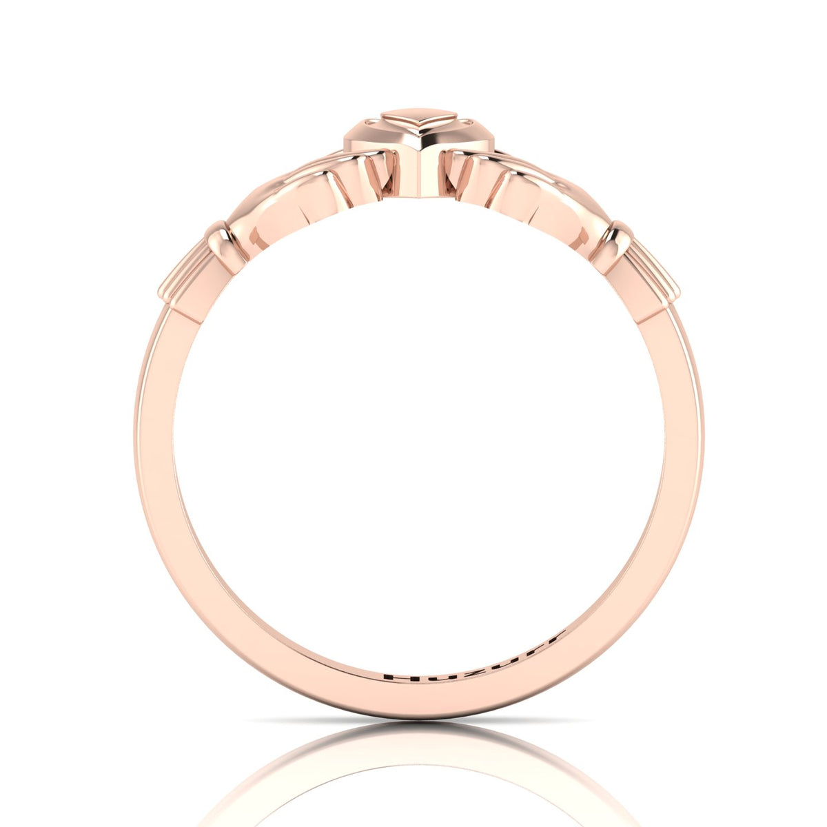 Stylish Leaf Two Tone Rose Gold Plated Open Ring