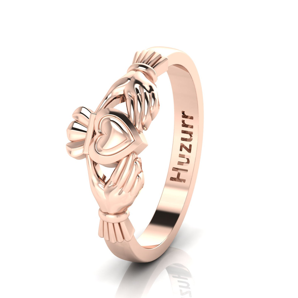 Stylish Leaf Two Tone Rose Gold Plated Open Ring