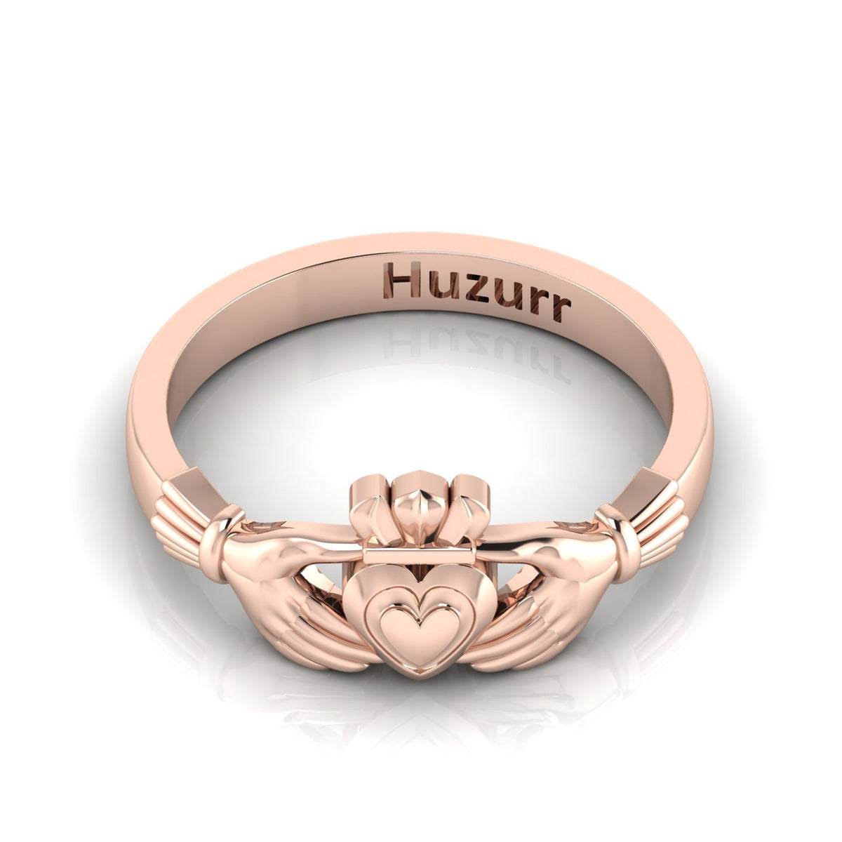 Stylish Leaf Two Tone Rose Gold Plated Open Ring