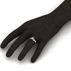 Stylish Leaf Two Tone Rose Gold Plated Open Ring