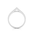 Round Black Diamond Silver Stackable Solitaire V-Shaped Ring