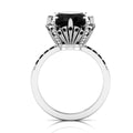 925 Silver Oval Black Diamond Solitaire Ring