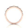 Round-Black Diamond Rose Gold Plated Heart Band Ring