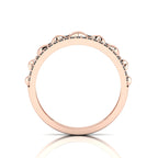Round-Black Diamond Rose Gold Plated Heart Band Ring