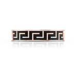 Maze-Design Rose Gold Plated Black Enamel Band Ring
