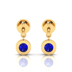 Dazzling Round Sapphire Drop Gold Platted Earrings