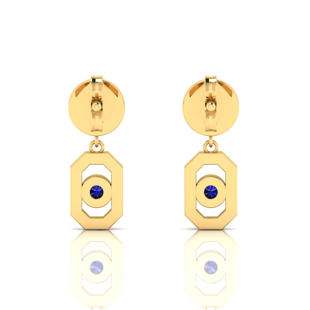 Gold Plated Antique Victorian Drop Blue Sapphire Earrings