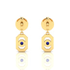 Gold Plated Antique Victorian Drop Blue Sapphire Earrings
