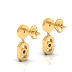 Gold Plated Antique Victorian Drop Blue Sapphire Earrings