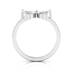 Sparkling Butterfly 925 Silver Diamond Ring