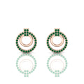 Open Circle Stud Rose Gold Plated Emerald Earrings