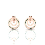 Open Circle Stud Rose Gold Plated Emerald Earrings