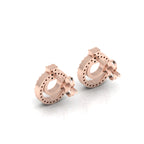 Open Circle Stud Rose Gold Plated Emerald Earrings