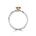 Criss Cross Round Coffee Diamond Stackable Silver Ring