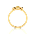 Round Coffee Diamond Gold Plated Solitaire Honeybee Ring