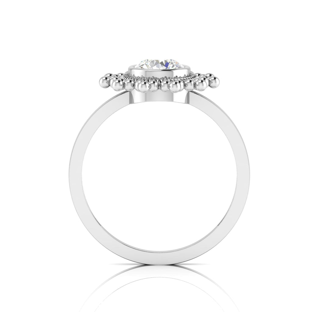 Celestial Diamond Sparkling Sun 925 Sterling Silver Ring
